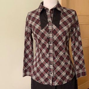 Eve Gravel Plaid Shirt, Size M